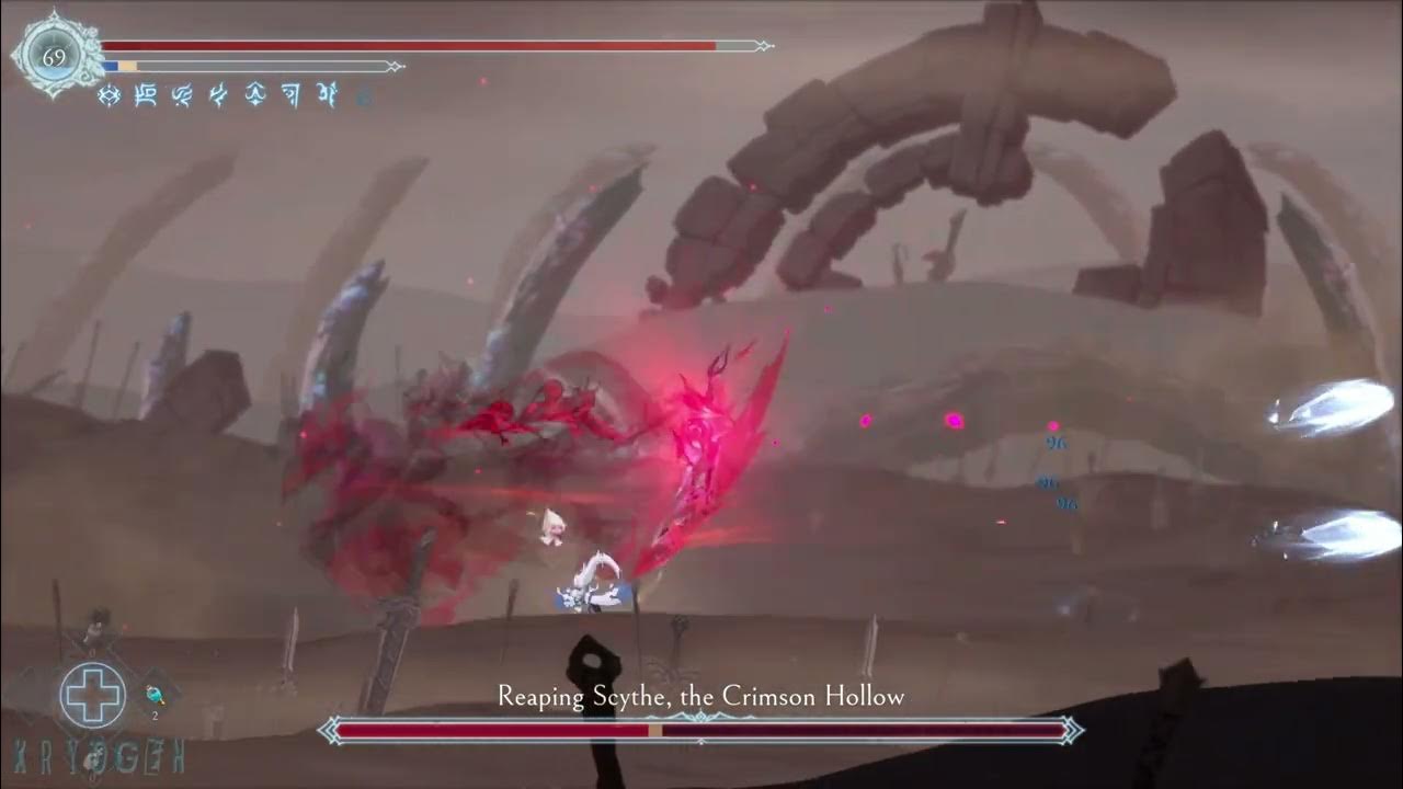 Afterimage Reaping Scythe the Crimson Hollow Boss and Dashing through