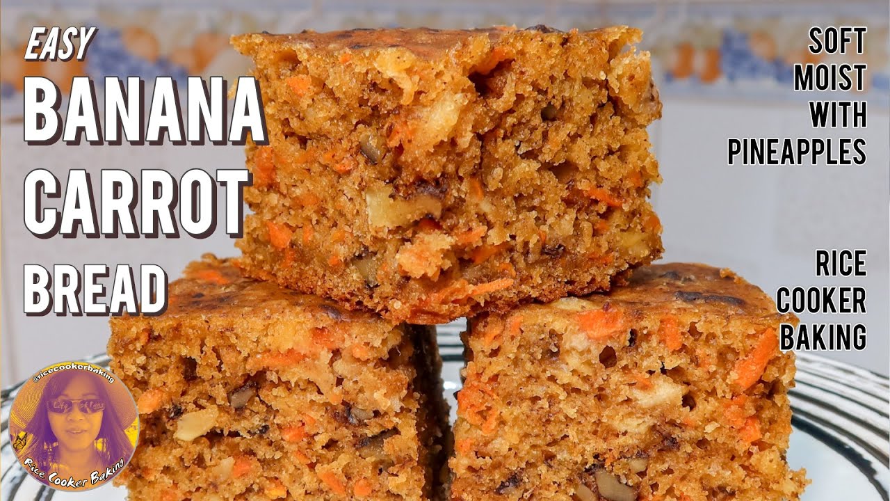 How To Make Carrot Banana Bread At Home | Easy Banana Carrot Bread Recipe | EASY RICE COOKER RECIPES