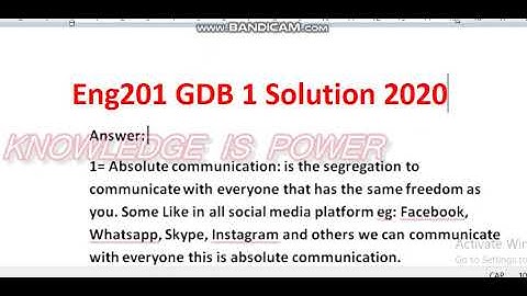 ENG 201 GDB 2020