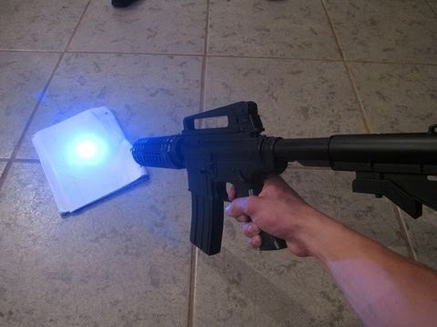Real Life Laser Gun! Airsoft Gun Hacked Into Laser Blaster!