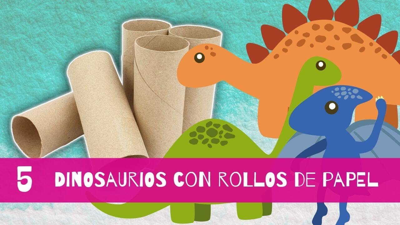 🦖 5 dinosaurios con rollos de papel fáciles (incluye moldes) - YouTube