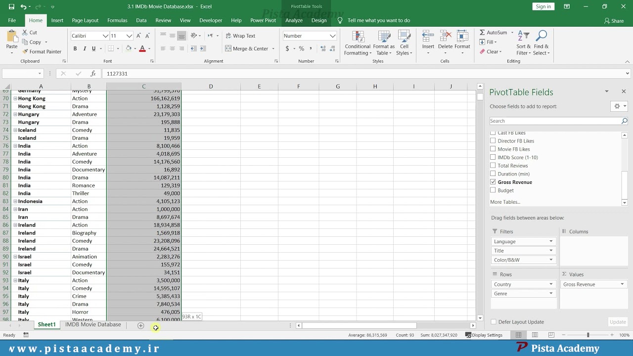 آموزش Pivot Table - جلسه دهم