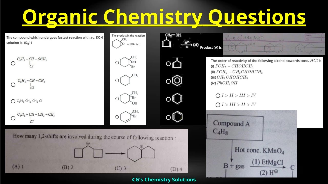 Organic Chemistry Questions | Organic Chemistry Class 12 | Chemistry | CG's Chemistry Solutions