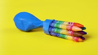 17 BRIGHT HACKS WITH BALLOONS AND CRAYONS