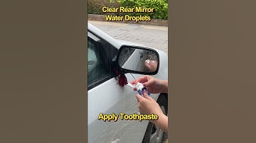 Toothpaste cleans oil film on rearview mirror #driving #car #tips #manual#learncar#skills#cardriving