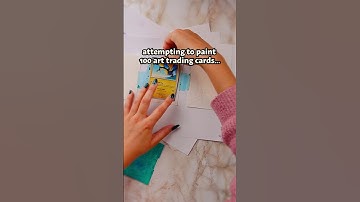 100 ART TRADING CARDS?? 😮 crazy art challenge!! #shorts #artchallenge #paintingideas