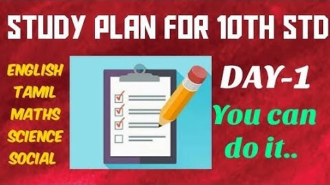 Study plan for 10th std /Day-1 / TN new syllabus /