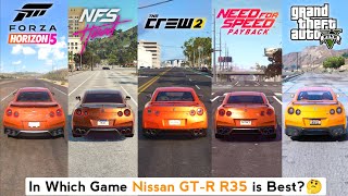 Nissan GT-R R35 Sound & Top Speed - Forza Horizon 5 vs The Crew 2 vs NFS Heat vs NFS Payback vs GTA5