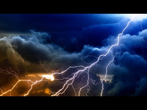 Thunderstorm And Lightning Strikes At Night Background Video HD 
