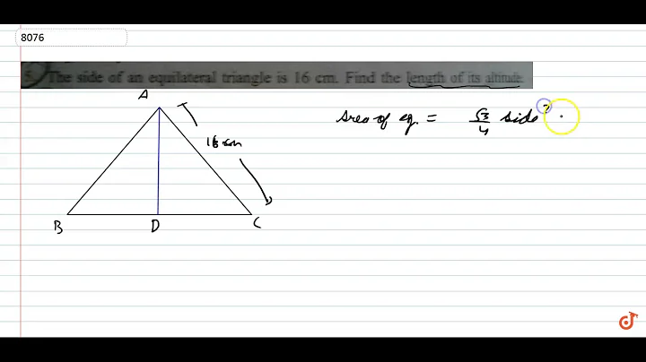 The side of an equilateral triangle is 16 cm.Find the length of its altitude.