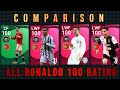Comparison All Ronaldo 100 Ratings PES 2021 Mobile