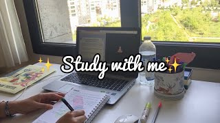 STUDY FOR 2 HOURS WITH A MED STUDENT| POMODORO 25/5, BACKGROUND NOISE