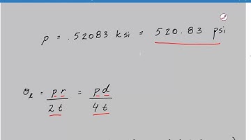 Thin Wall Cylindrical & Spherical Vessel, Mechanics of Materials Combined Loadings Example 1
