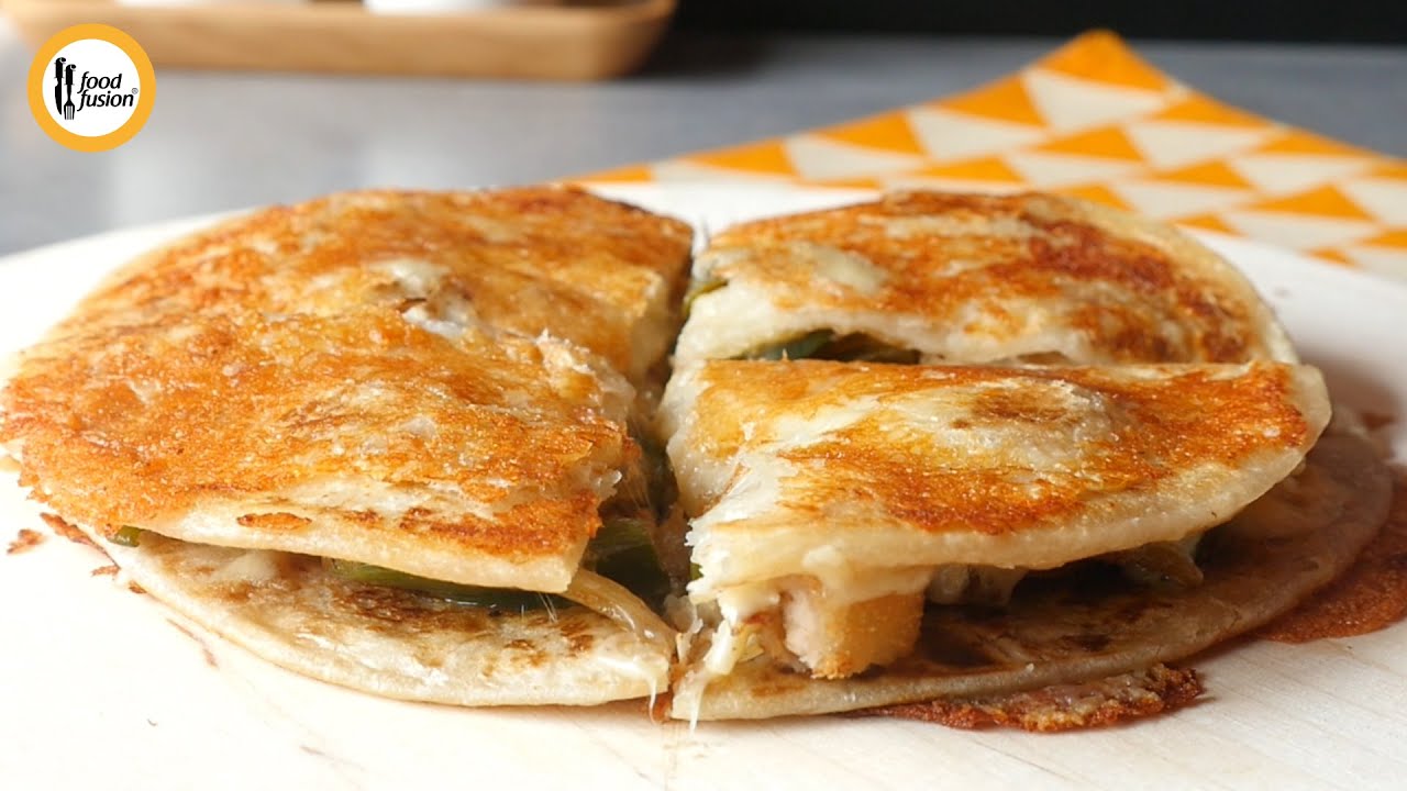 Cheese Crusted Quesadillas Recipe By Food Fusion