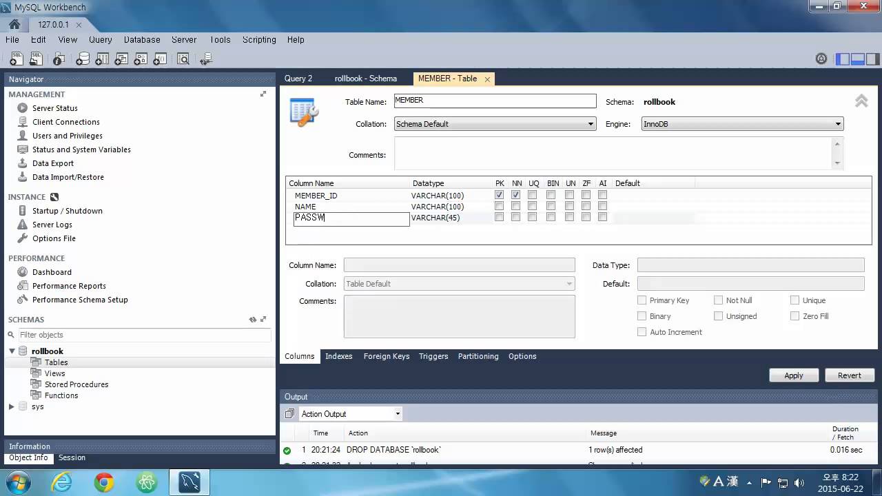 create db schema and create table - YouTube