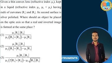 Given a thin convex lens (refractive index μ₂), kept in a liquid (refractive index μ₁ , μ₁ is less
