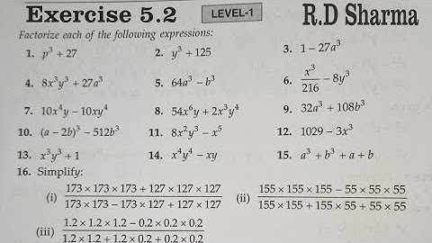 RD Sharma Class 9 Maths Chapter 5 Factorisation of Algebraic Expressions Ex 5.2 Q1 to Q16 Solutions