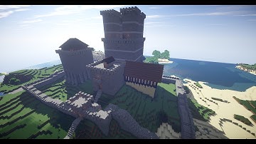 Minecraft - how to build a castle part 4 - gatehouse & wall, by Scrapchallenge