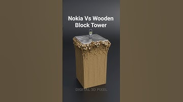 Nokia Phone vs Wooden Block Tower | Satisfying Blender 3D Physics