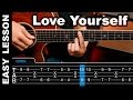 How To play Love Yourself Justin Bieber Guitar Lesson tabs ( Tutorial ) Chords