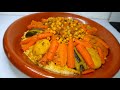 Couscous  la marocaine tape par tape avec mesure deau exacte