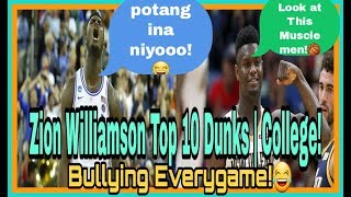 Zion Williamson's Top 10 Dunks | college basketball highlights desroying rim!