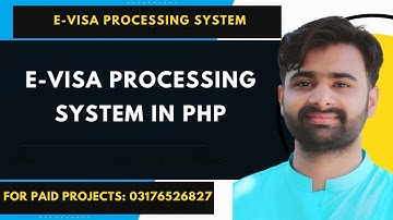 E Visa Processing System using php | Web based E-Visa Processing System #cs619