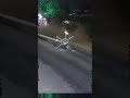 Motorcyclist is nearly killed by a falling street-light