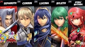 SSBU Requests #184 - Sephiroth (Me) vs. Corrin vs. Lucina vs. Byleth vs. Pyra/Mythra (Level 9 CPUs)