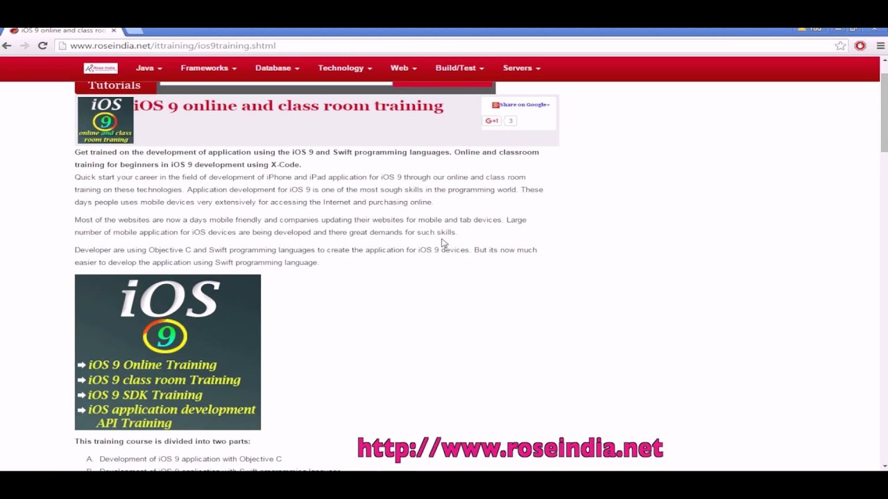 iOS 9 online and classroom training course details - YouTube