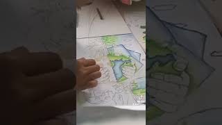 menggambar poster lingkungan 🌼