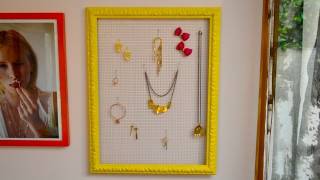 Mr. Kate DIY Wire Mesh Framed Jewelry Organizer