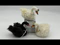 Sparkly swan needle felt tutorial armature and fluffy locks