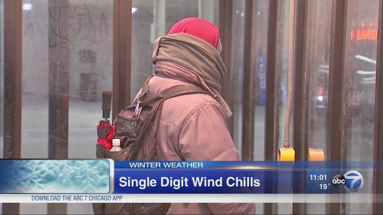 Single digit wind chills in Chicago - YouTube
