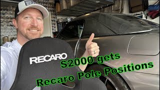 Recaro Seat Install day!!!! Oh yeah and Schroth Belts in the Honda S2000 track car!! #s2000 #s2k