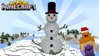 I Built The Worlds LARGEST SNOW MAN In Minecraft! Minecraft Let&#39;s Play Episode 27...