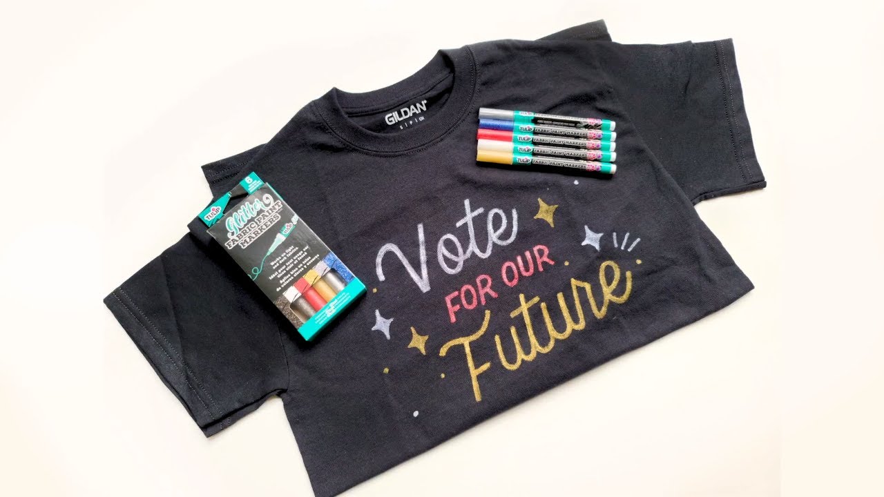 Make Your Own Vote T-shirt with Fabric Paint Markers – Tulip Color