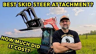 Farm Work: Using A Skid Steer Grapple & Cutting Trees.