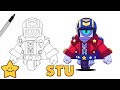 How To Draw STU 🏆 | Brawl Stars | New Free Brawler | Step By Step