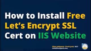 Install Free Multiple SSL Certificate On IIS Server | Let's Encrypt SSL