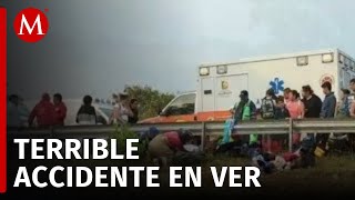 Fuerte accidente deja 44 lesionados en Veracruz; hay 8 heridos de gravedad