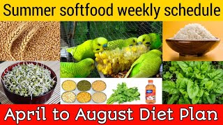 Birds summer soft food weekly schedule | April to August soft food for budgies parrots screenshot 5