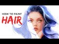 How to paint hair  digital painting tutorial