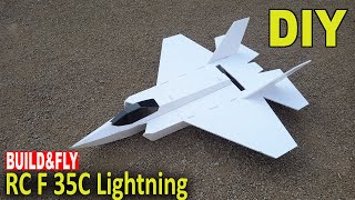 How To Make RC Plane Using Foamboard | DIY Rc F 35 Lightning |