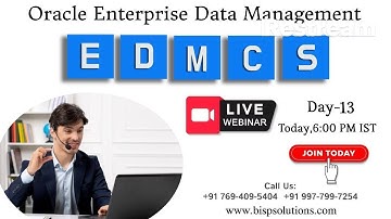 Webinar of (EDMCS) Oracle Enterprise Data Management