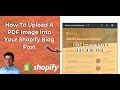 How To Upload A PDF IMAGE To Your Shopify Blog Post