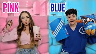 PINK vs BLUE Shopping Challenge! *NO BUDGET*