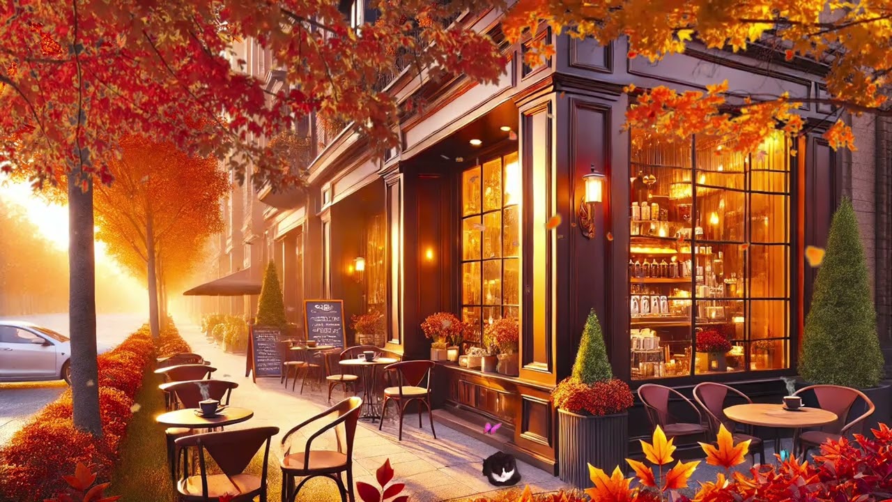 Small Town Autumn Café Jazz – Cozy Coffee Shop Music for Relaxing & Studying 🍂☕️