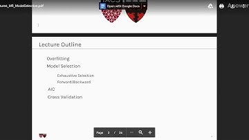 Video on Model Selection and Regularization