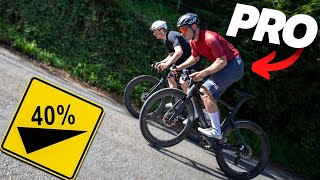 Racing A PRO Up The STEEPEST Climb In The USA